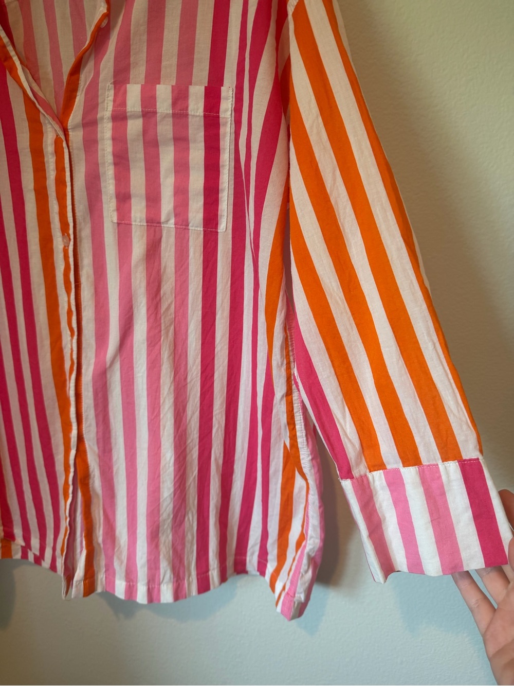 Anthropologie Beach Riot 100% Cotton Pink & Orange Striped Beach Cover-Up S/M - Picture 5 of 7